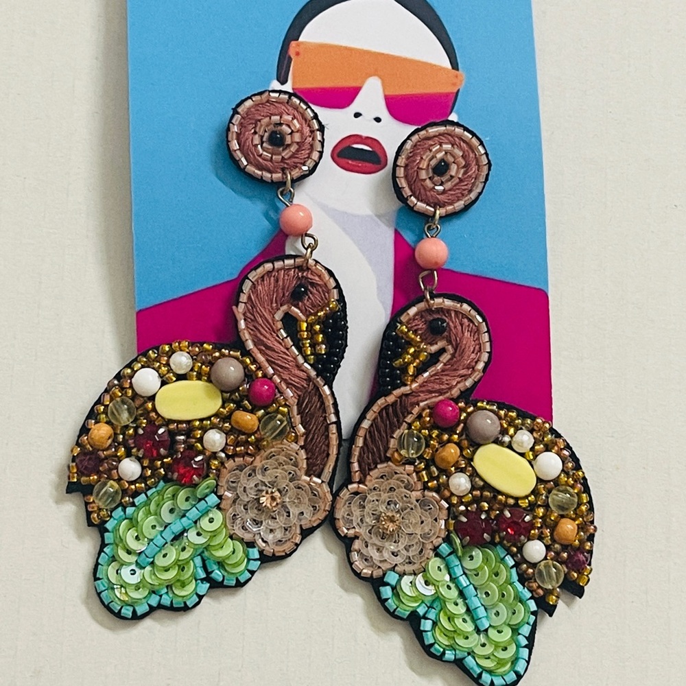 Handmade beaded earrings - Picture 1 of 3